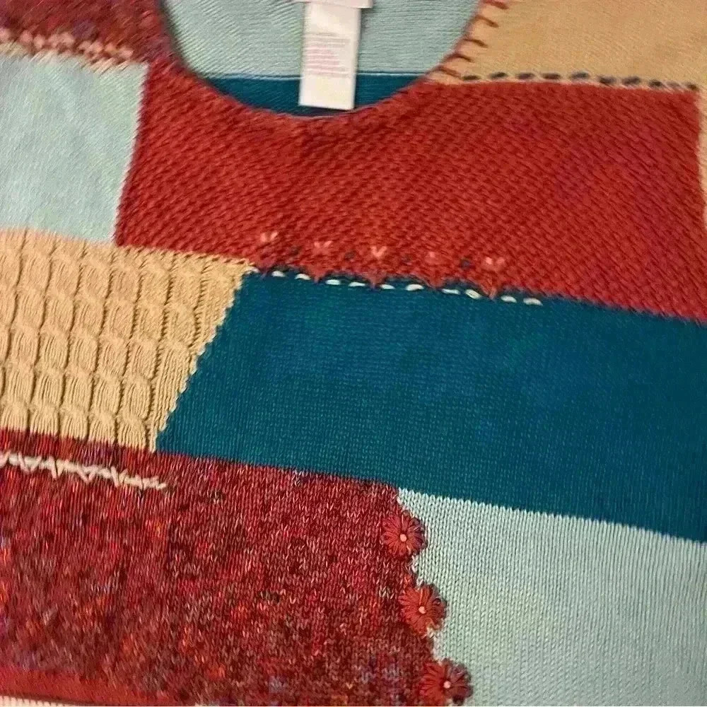 Vintage 🍂Fall🍂 Koret Knit Colorblock Top - Picture 3 of 6